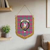 Lindsay Ancient Tartan Crest Wall Hanging Banner - Wood Pole